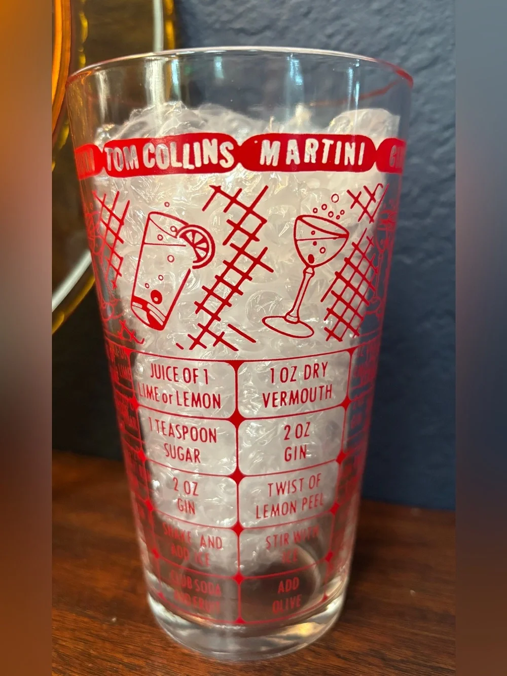 Vintage Red Cocktail Recipe Mixing shaker MCM